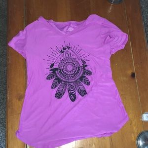 a purple spandex shirt